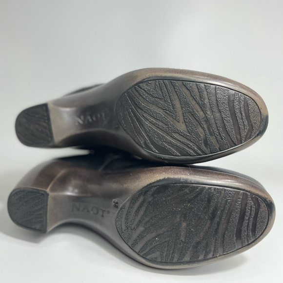 NAOT ‘Gratify’ Brown Suede Leather Boots Tall Heels Women’s 38 - Picture 11 of 14